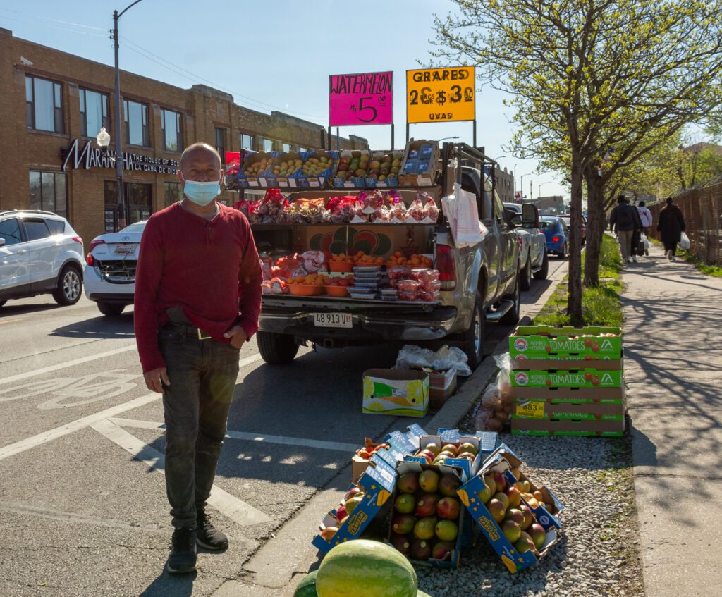 street vendor, Chicago, Northwest, fruit, Hermosa