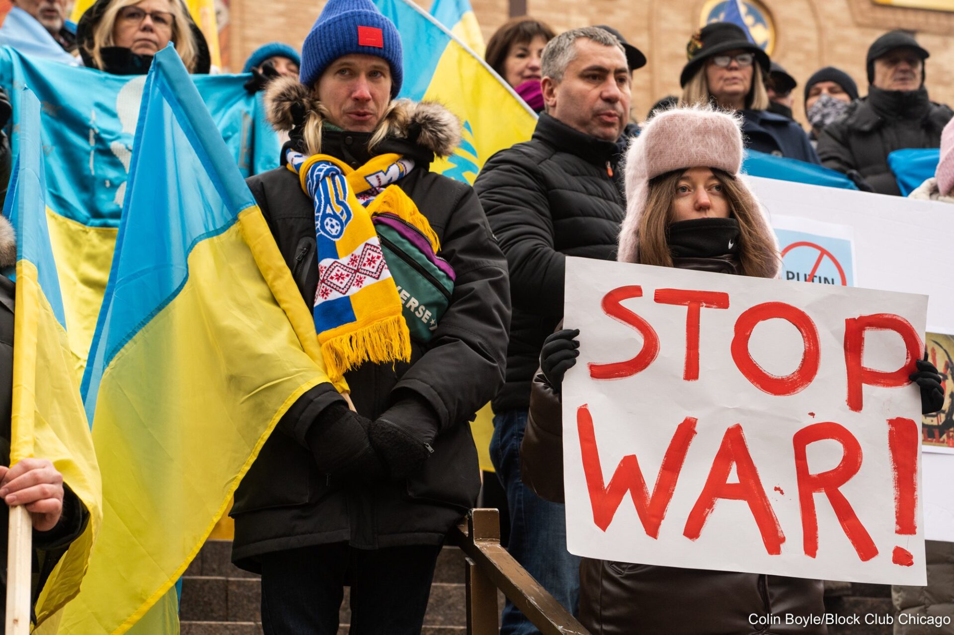 Les habitants de Chicago se mobilisent contre l'invasion de l'Ukraine par la Russie