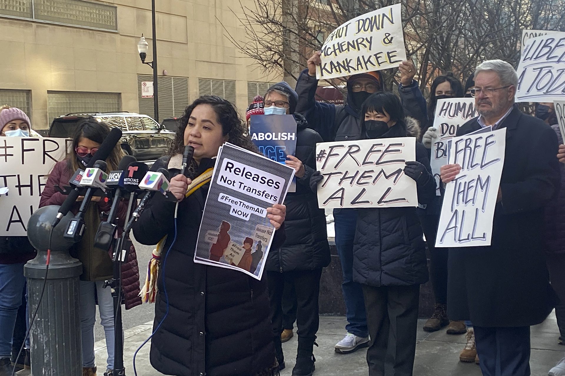 Angela Osorio calling for ICE to release detainees